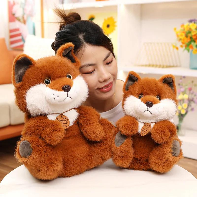 30/40 cm weicher, flauschiger Fuchs-Plüschtier, Cartoon-Tier, Fuchs, ausgestopfte Puppe, Mädchenliebhaber, Valentinstagsgeschenk, süßes Sofa-Dekor-Kissen