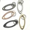 Oval Keychain Bag Pendant with Zinc Alloy Carabiner and Metal Spring Ring Accessory