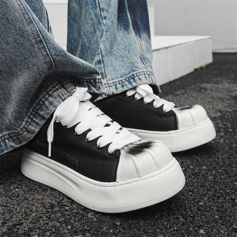 2026 New Thick Soled Trendy Casual Versatile Breathable Niche Big Head Low Top Board Shoes Men's Shoes