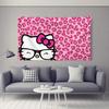 Sanrio Hello Kitty Pink Kawaii Printed Tapestry Modern Wall Art Living Room Bedroom Decoration Gift for Kitty Fans