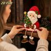 Cartoon Wooden Christmas Figurines Self Standing Christmas Tabletop Decor Party Display Decor