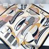 Autumn and winter new French art simple small square scarf blue scarf women's fashion commuting versatile striped silk scarf women