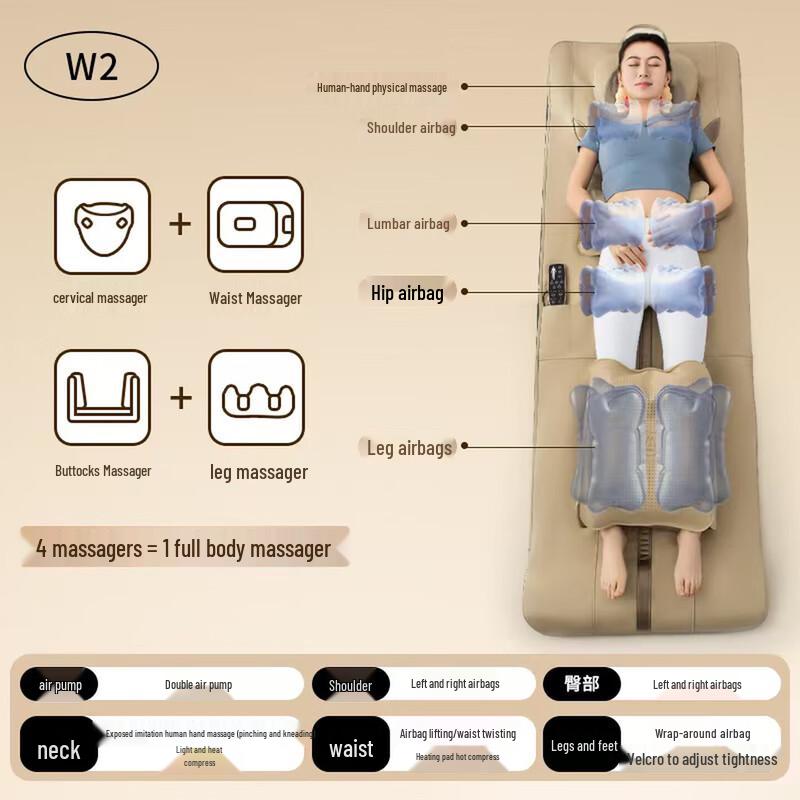 MIAOJIE W2 Full Body Air Wave Stretching Massage Mattress