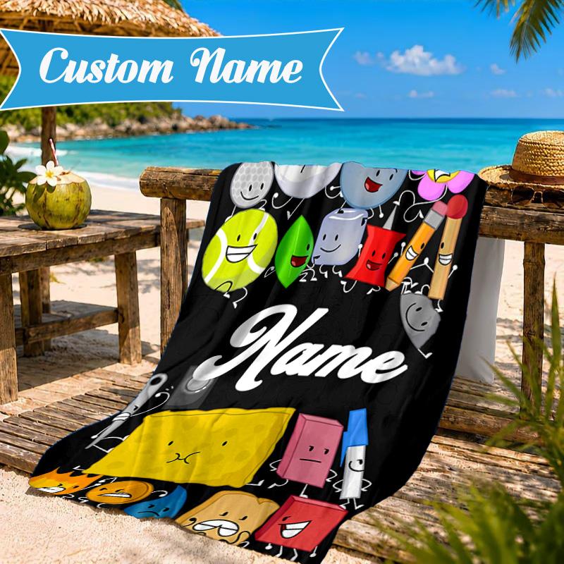 Custom Name Happy Anniversary Island Beach Towel Microfiber Beach Towel, Lightweight and Quick-Dry, for Summer Travel, Swimming Pool Gift
