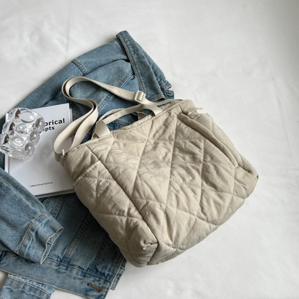 Korean Style Quilt Puffer Bag Casual Underarm Tote Bag Fashionable Down Bag  Lady