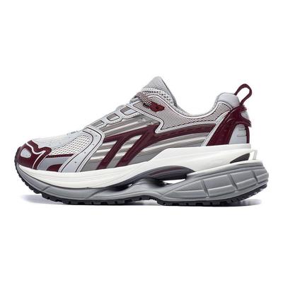 Li Ning Yixing 5 Versatile Retro Dad Shoes Shock Absorption Wear Resistant Non Slip Support Low Top Casual Shoes Men Sneakers Gray Red White AGCT351-4