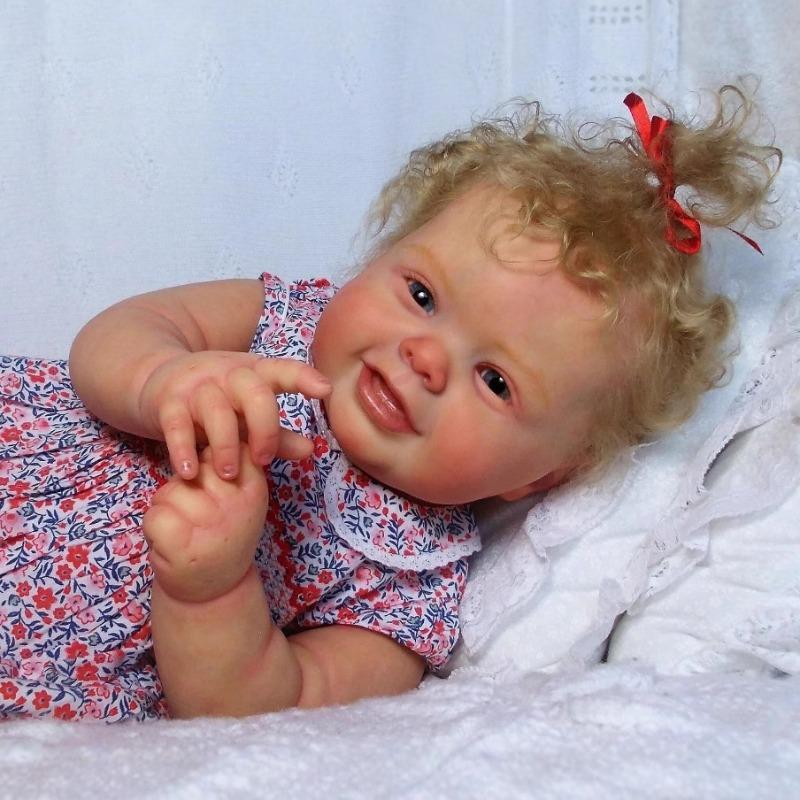 Cute Fat Reborn Baby Dolls Kodi Cosplay Girl Baby Dolls 24'' 60cm Cloth Body Soft Touch Newborn Doll with Visible Veins Realistic Rebirth Doll Kid Toy