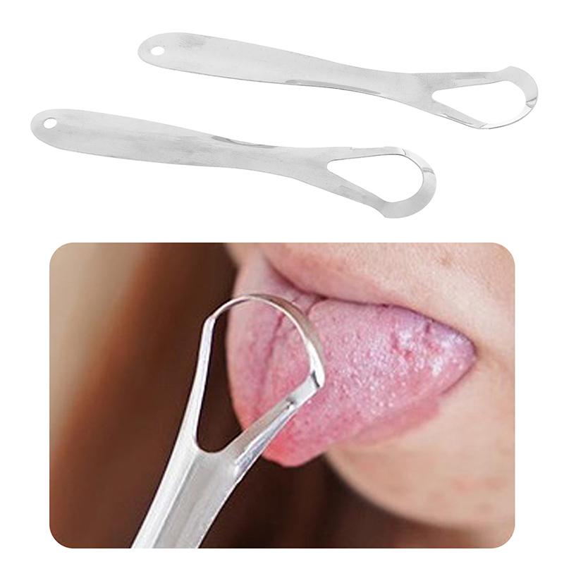 Clean Tongue Scraper Stainless Steel Tongue Remover Tongue Coating Halitosis Oral Care Scraping Brush Tongue Oral Cleaner Tools