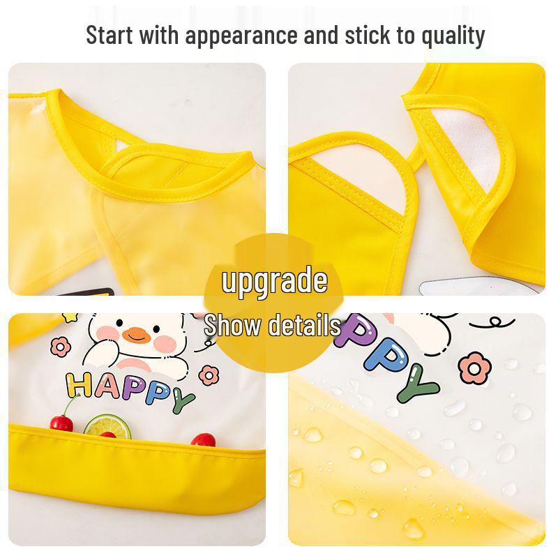 Waterproof Unisex Baby Bib: Anti-Stain Sleeveless Smock for Kids, Reversible Protective Wear.