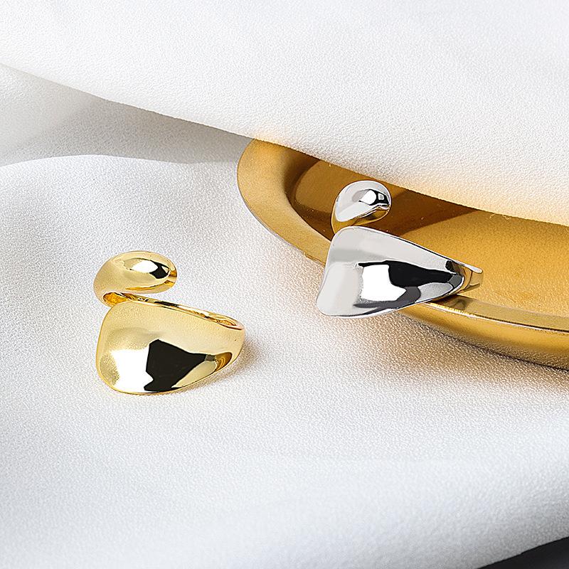 S925 Silber Trendy Glatte Ringe Für Frauen Paar Vintage Gold Silber Geometrische Handgemachte Hochzeit Schmuck