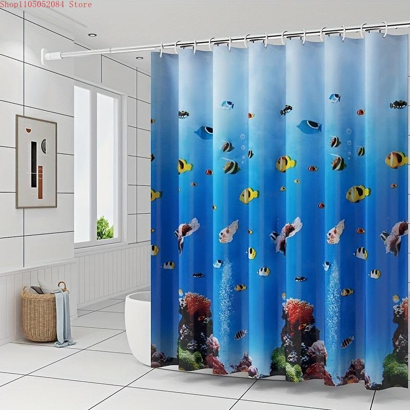 shower curtain a gradient - With Hooks Waterproof Mildew Proof Easy Install Washable