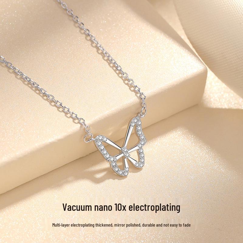 Sterling Silver Butterfly Necklace for Women - Elegant Gift for Birthdays or Christmas 2023