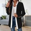 Women S Color Block Blazer With Gold Cufflinks Long Sleeve Outerwear