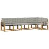 Outdoor Sofa Set with Cushions 6 Pcs White and Light Grey