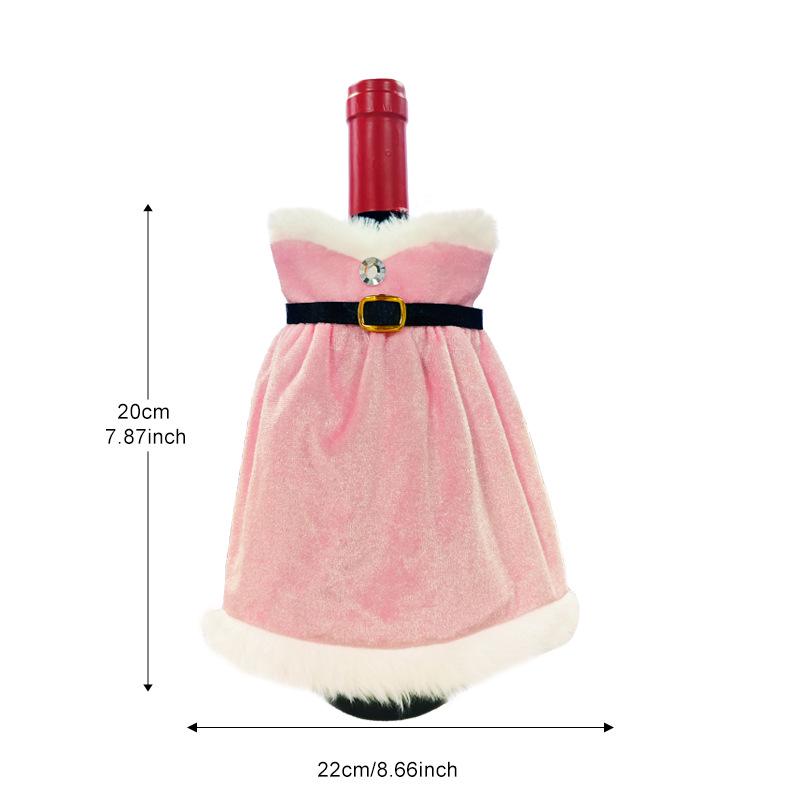 Cross-Border Christmas Wine Bottle Gown - Festive Red Wine Cover for Home Dining Table Decor.