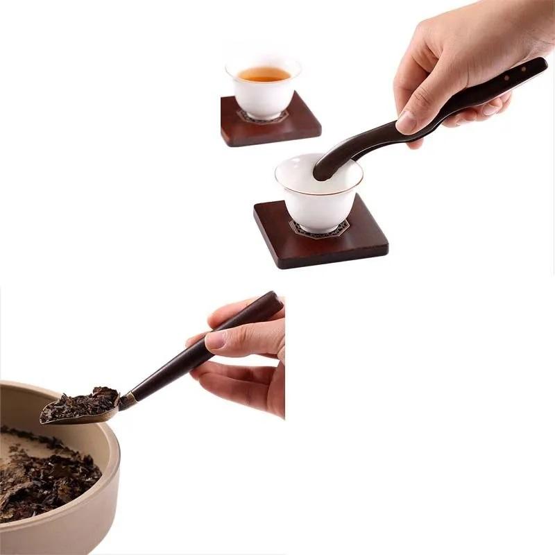 6Pcs/Set Tea Ceremony Heat-resistant Tea Canister Tools Wooden Chinese Gongfu Teaspoon Tea Tong Needle Set Tearoom Supplies