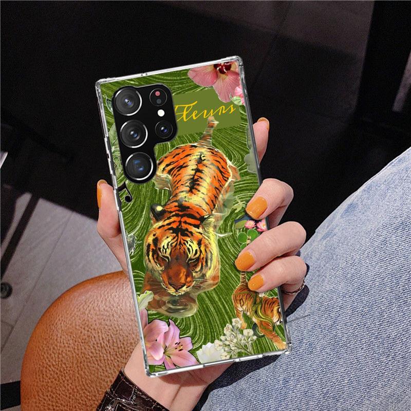 Superior Tiger Pattern Art Phone Case For Samsung Galaxy S24 S25 Edge S26 Ultra S23 S22 S21 Plus S20 FE + Personalized Print Cov