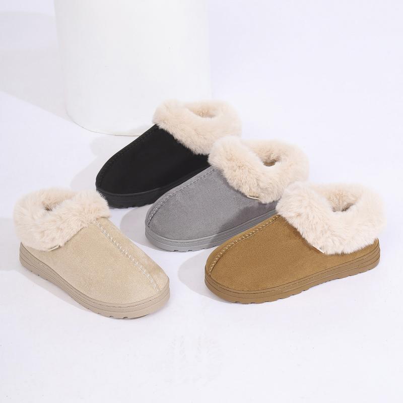 Fluffy Women's Slippers Home Winter Plush Ankle Boots Female Luxury Designer Casual Platform Shoes New Elegant Fuzzy Fur Slides