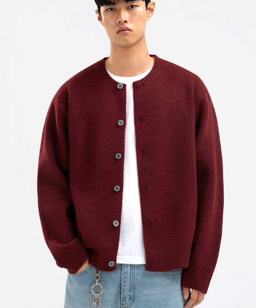 Underoff [2Pack] Semi-Oversized Crop Fit Round Cardigan 5 Colors