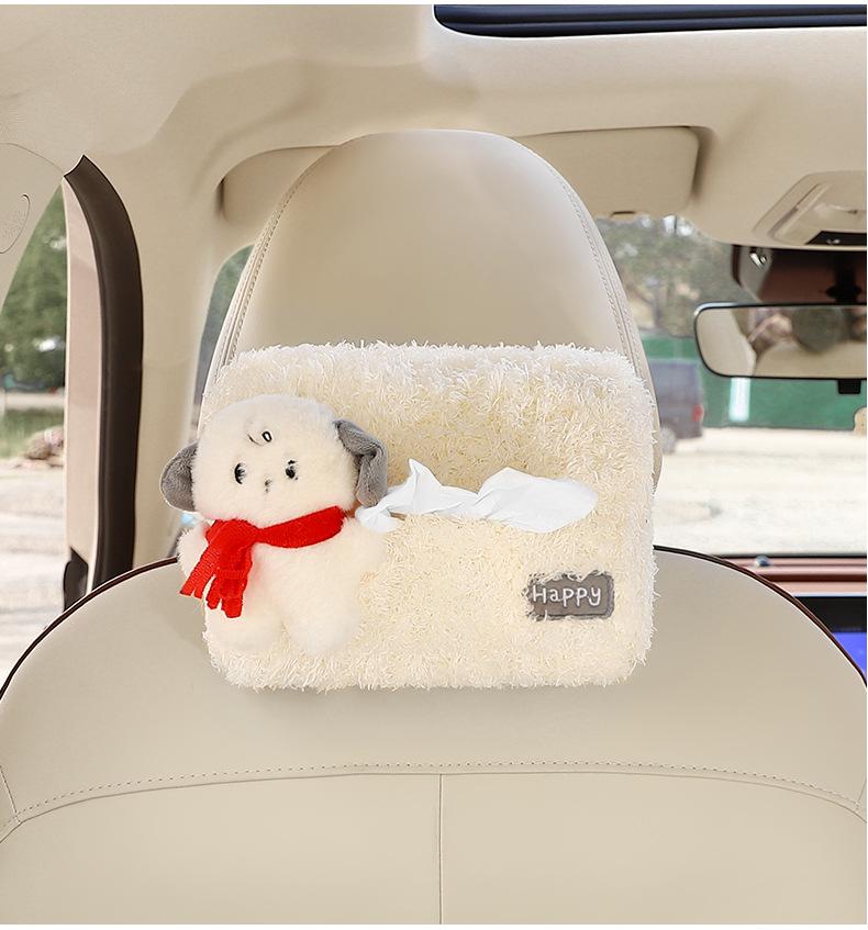 Cartoon Hanging Car Tissue Box - Cute Decorative Pull-out for Armrest