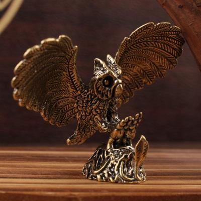 1 Piece Animal Home Decoration Alloy Owl Statue Miniature Tea Pet Art Craft Tabletop Trinket Diy Accessories Gift
