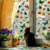 Laser-printed Forest Flora and Fauna Glass Door and Window Static Cling Decorative Stickers