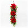 Door Decoration Wall-Mounted Christmas Hanging Vine Hanging Red Berries Poinsettia Flower Faux Flower Door Hanging Home Party
