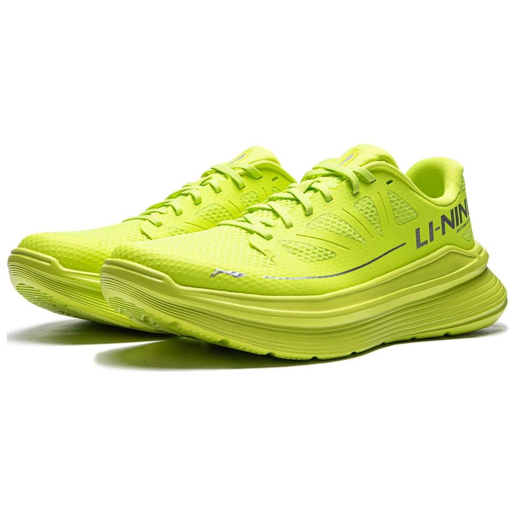 Li Ning Ling Yue Refreshing Comfortable Shock Absorbing Breathable Low Top Casual Running Shoes Men Sneaker Fluorescent-Lemon-Green ARSU097-2