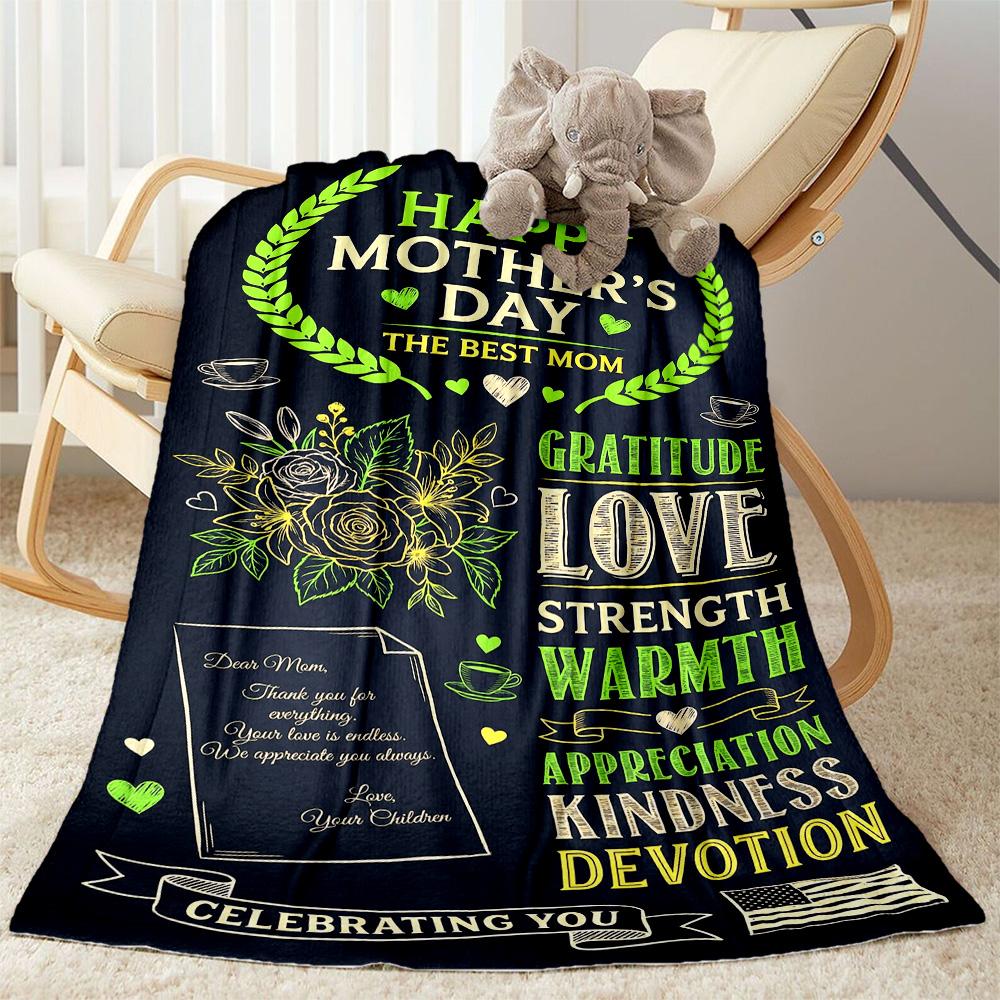 Mother's Day Greeting Card Blanket Suitable for Sofas,travel, Living Rooms Also a Good Gift for Friends and Family Suitable for All Seasons.