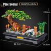 City Mini Pine Bonsai Ornaments Peach Blossom Building Blocks Sakura Decoration Potted Plant Figures Bricks Toy Children Gifts