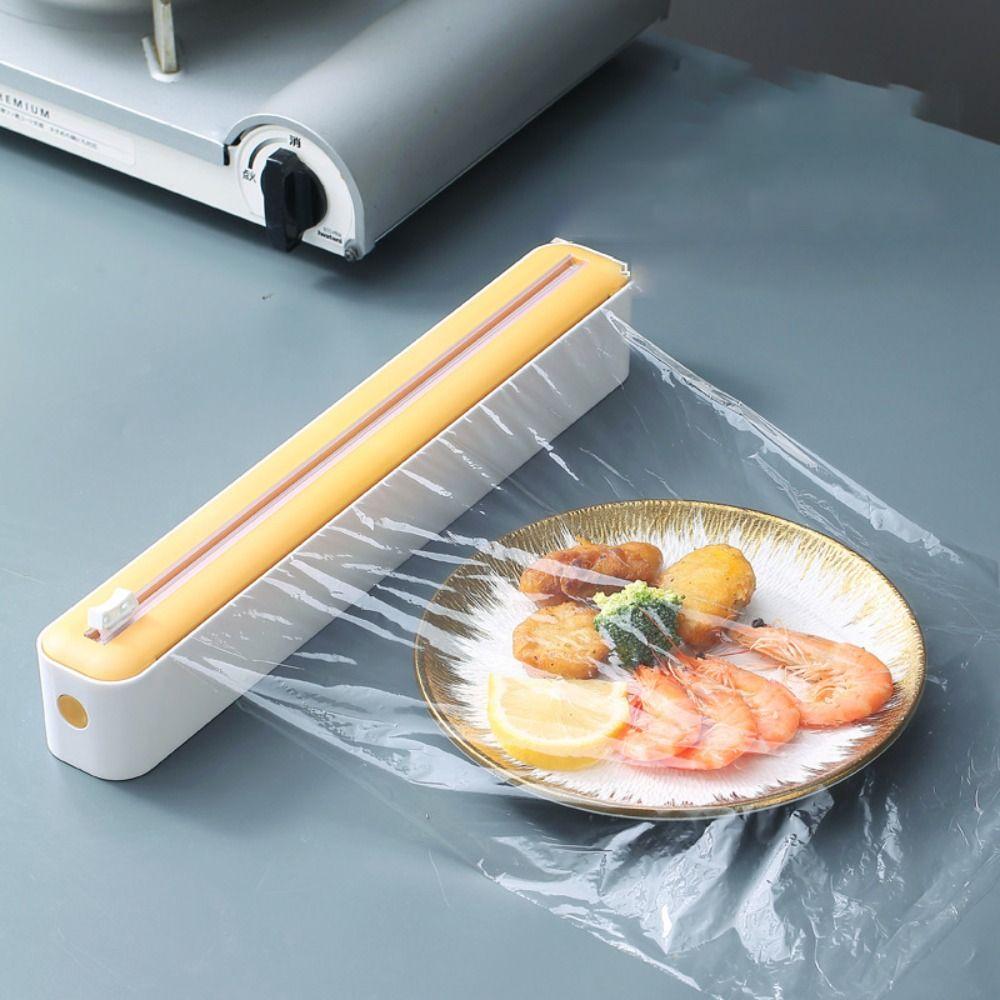 

New Cutting Box Aluminum Foil Kitchen Tool Plastic Wrap Dispenser Film Dispenser Saran Cutter