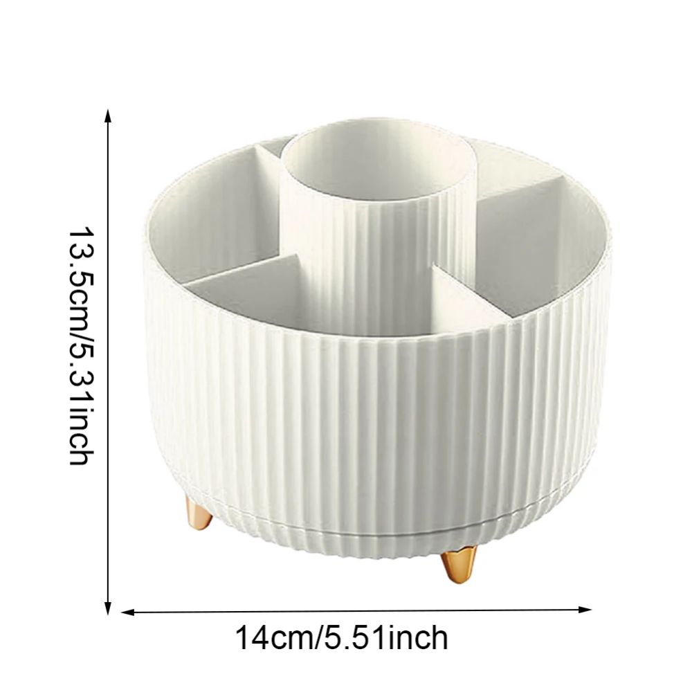 360 Rotating Makeup Brush Holder Desktop Cosmetic Organizer Rotating Desktop Storage Box Portable Lipstick Eyeliner Holder