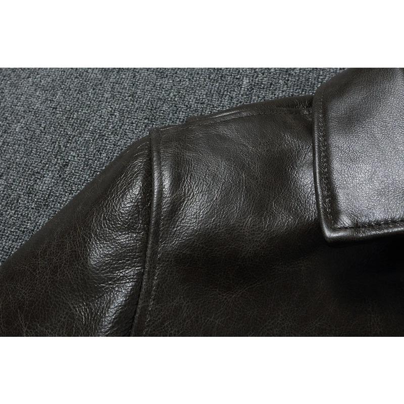 Chinese Size Genuine Cow Mens Leather Jacket Men Jackets Slim Gray Brown Stand Collar Jacket For Men Spring Autumn