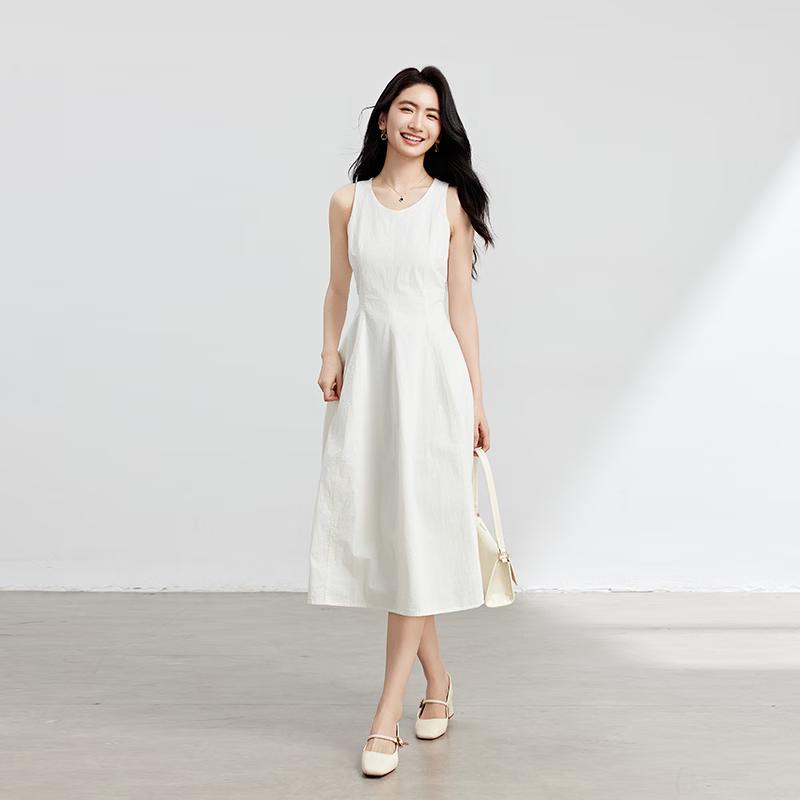 Elegant Sleeveless A-Line Midi Dress S