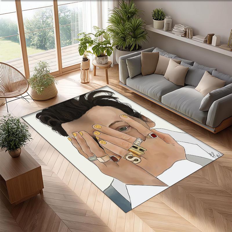 Soft Crystal Velvet Floor Rug,Harry Styles Anti Slip Decorative Carpet, Plush Area Mat For Indoor Home Decoration