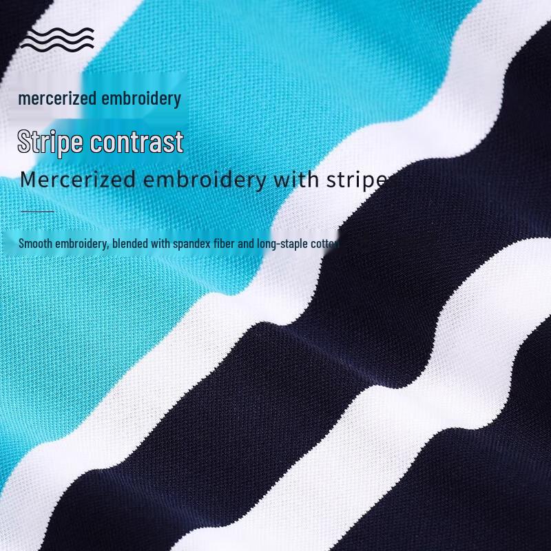 MONTAGUT Men's Striped Pique Short-Sleeve Polo Shirt