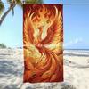 Golden Fire Phoenix Beach Towel Patterned Sunscreen And Windproof Suitable For Swimming Pool Camping Travel