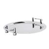 Stainless Steel Buffet Plate Bright Mirror Finish Serving Tray with Handle for Hotel Restaurant Banquet Circular