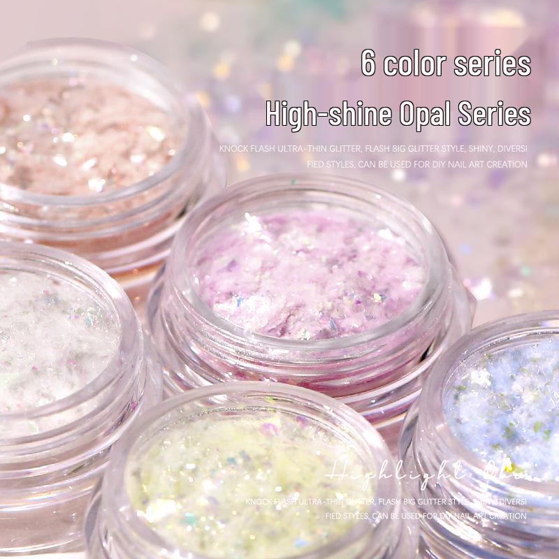 

Opal Iridescent Nail Art Powder and Sequins Set