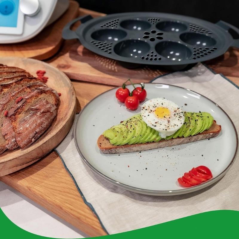 Nonstick Food Grade Eggs Mold For Air Fryers Oven Use Eggs Poacher Cups with Removable Handle Baking Accessories