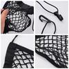 Motorcycle Luggage Net Hook Hold Bag Helmet Mesh Fuel Tank Storage Net High-Elastic Double Layer Bungee Net With 4 Strong Hooks