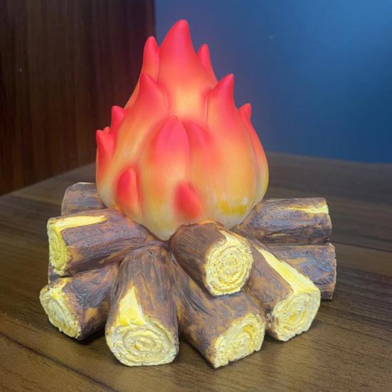 Flackernde Flammen-Effekt LED-Licht Nachtlicht mit einstellbarer Helligkeit Tragbares Fake-Lagerfeuer Weihnachtstisch