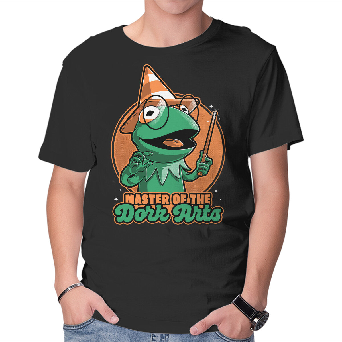 Unisex Crew Neck T-Shirt Dark Magic Frog Graphic Short Sleeve Casual Tee M