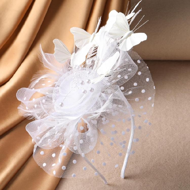 Mesh Derby Headpiece With Detachable Headbands Butterfly And Clip Design Hair Decors For Wedding Parties Bridal Event