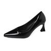 Fashion French Black Heels Fashion 2025 Sexy New Pointed Toe Patent Leather Single