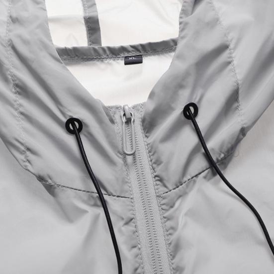 Sun Protection Coat Solid Color Drawstring Summer Relaxed Fit Hood Outdoor Windbreaker for Camping Hiking Fishing Riding