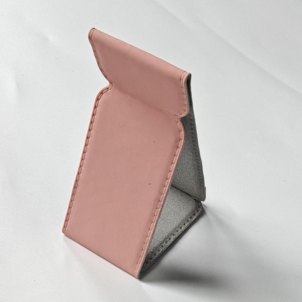 Universal PU Leather Phone Stand: Magnetic, Stick-On Holder for Foldable Android, Apple, and Huawei Devices