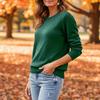Autumn and Winter New Foreign Trade Fashion Pullover Sweater Round Neck Long Sleeved Comfortable Knitted Sweater Women's Clothing