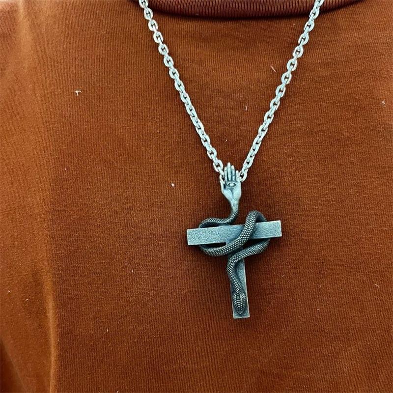 Theme Retro Snake Necklace Alloy Material Trendy Youth Gift Decoration Teens
