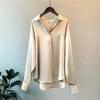 White Shirts Korean Women Loose Autumn Chic Long Sleeve Button Turn Down Collar Female Blouse Retro Elegant Ladies Tops
